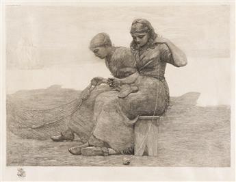 WINSLOW HOMER Mending the Tears.                                                                                                                 